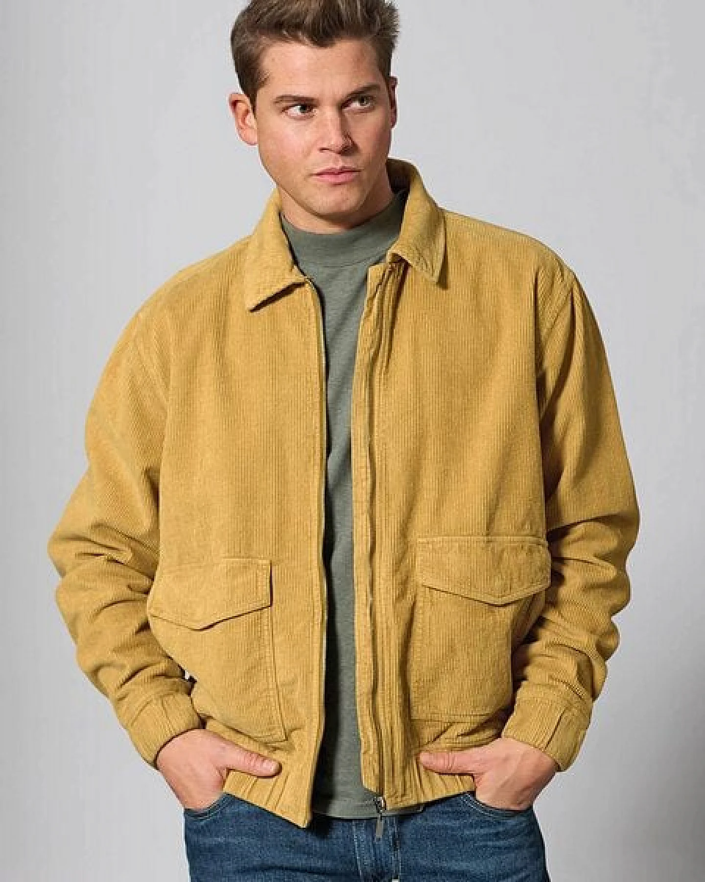 Hempage Herren Cord Jacke gefüttert Hanf/Bio-Baumwolle – Ansicht 2