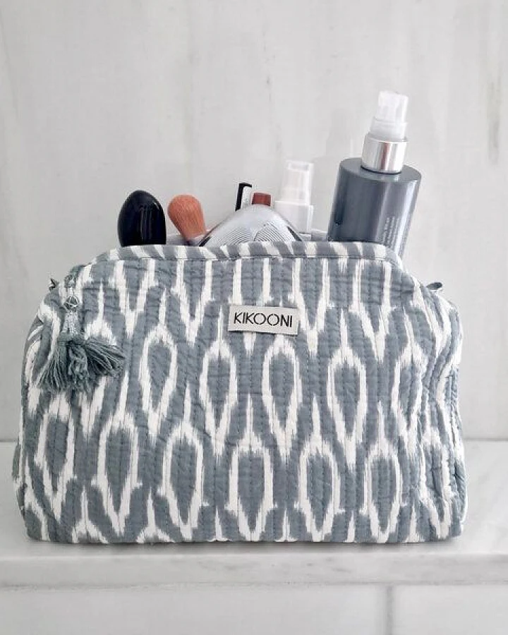 KIKOONI handgefertigte Kosmetiktasche "Positive Grey"