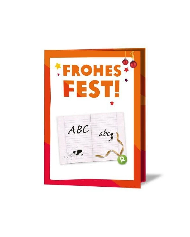 OxfamUnverpackt Spenden-Geschenk "Alphabetisierung für Frauen" (Weihnachtskarte mit Magnet)