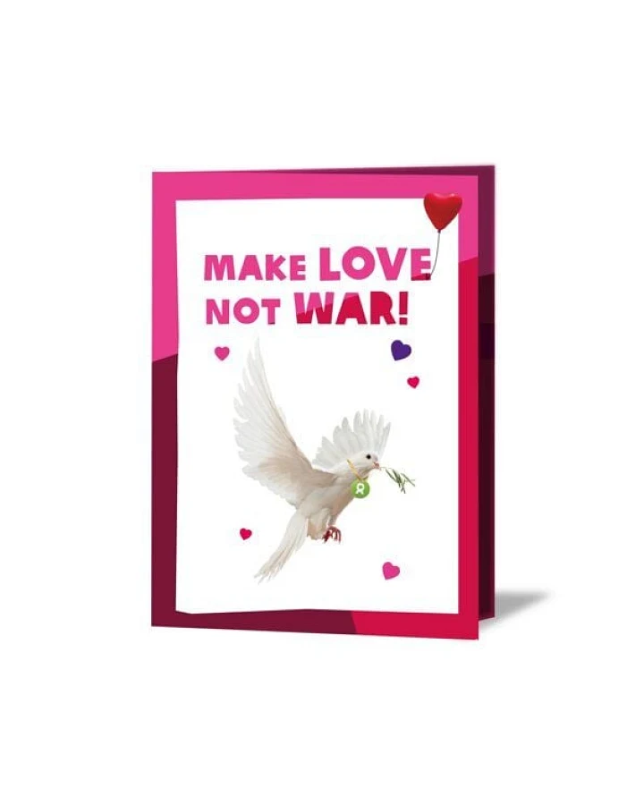 OxfamUnverpackt Spenden-Geschenk "Friedenstaube" (Grußkarte zum Liebe zeigen mit Magnet)