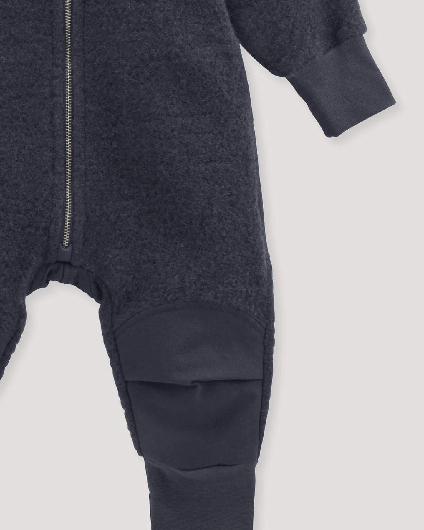 hessnatur Baby Wollfleece Overall aus Bio-Merinowolle mit Softshell - blau - Größe 74/80 – Ansicht 3