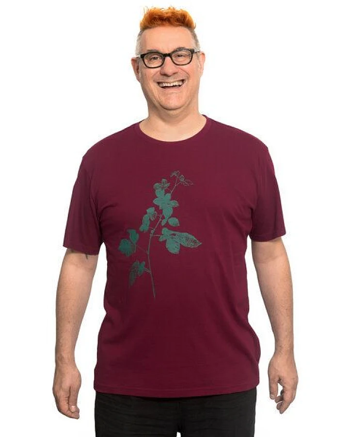 Hirschkind Bio- & Fair-Trade-Männershirt "Brombeere" weinrot
