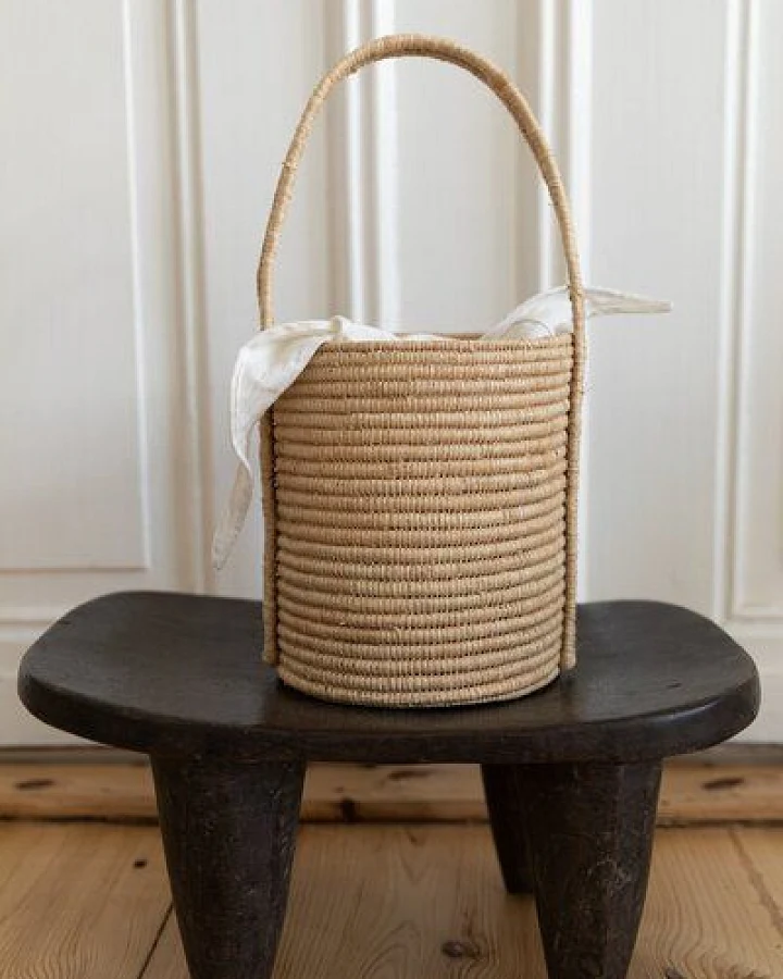 The Slow Label Korbtasche aus Raffia / Handgemacht in Marokko