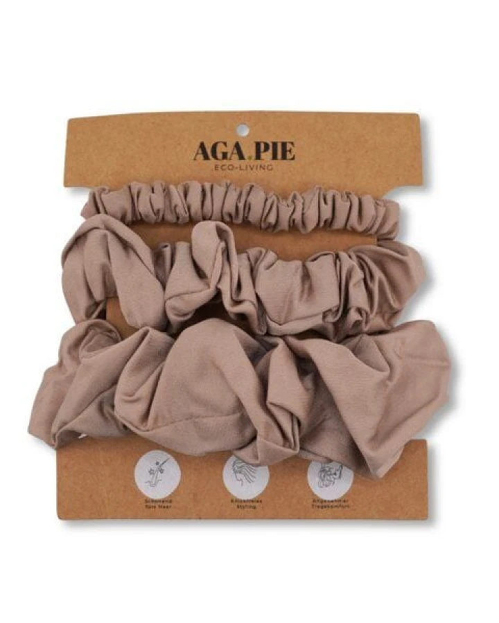 AGA.PIE Scrunchie-Set aus 100% Lyocell aus Bambuscellulose