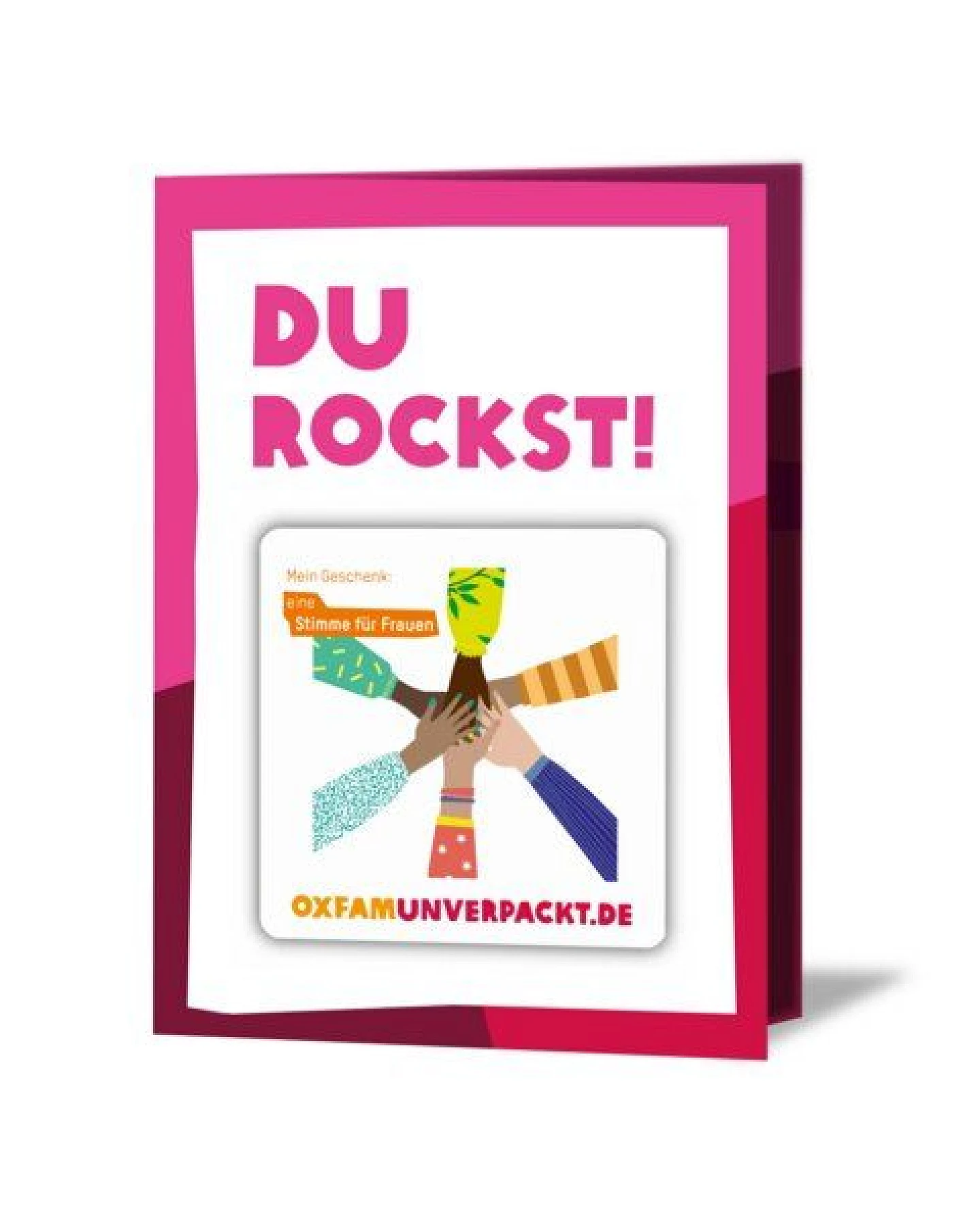OxfamUnverpackt Spenden-Geschenk "Frauenpower" (Grußkarte mit Magnet) – Ansicht 2