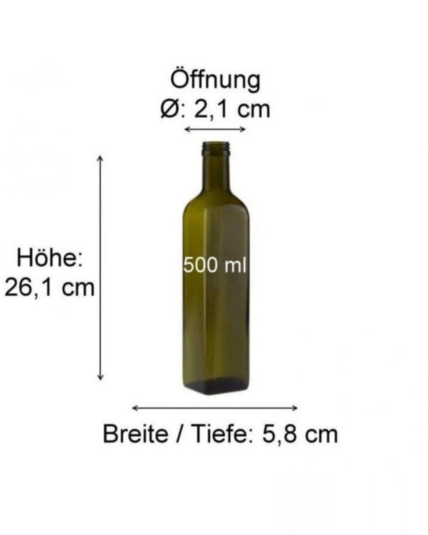 mikken 2er Set Ölflaschen 100 ml - 1000 ml mit Ausgießer braune / grüne Glasflasche – Ansicht 3