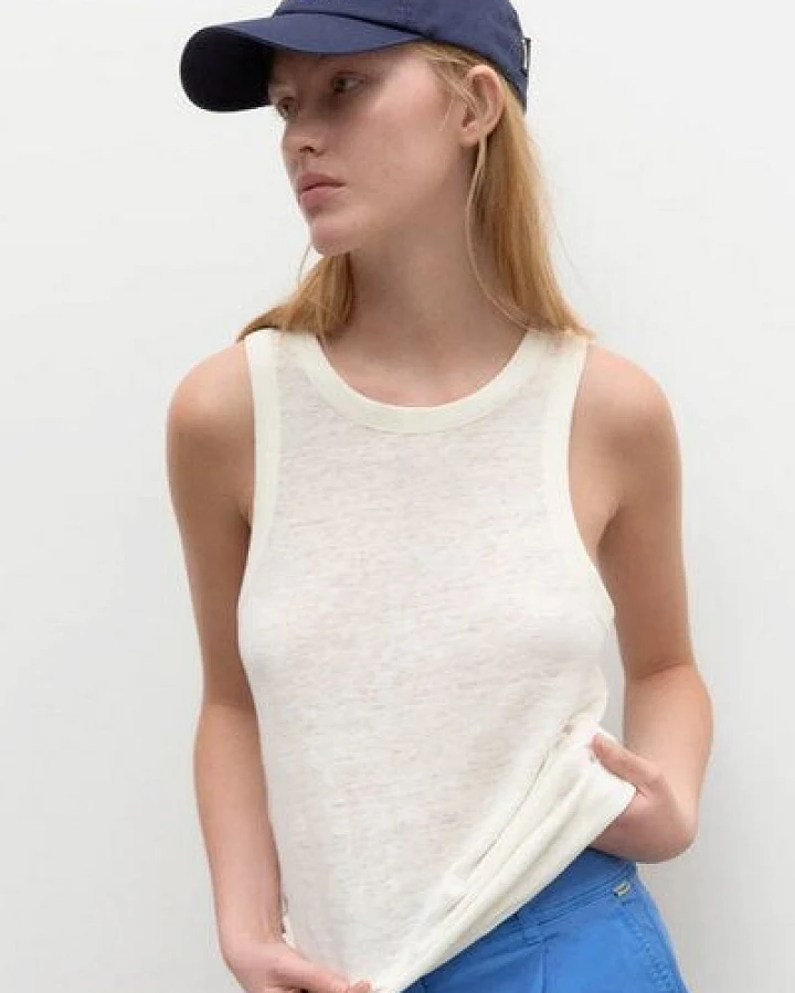 ECOALF Coimbra Top Organic Leinen weiss