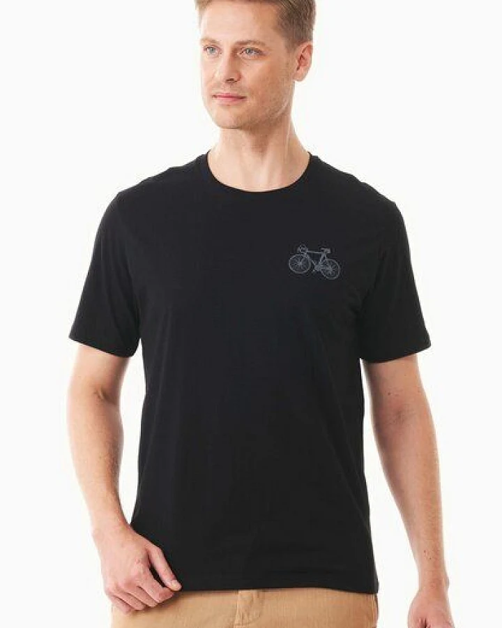 ORGANICATION T-Shirt aus Bio-Baumwolle mit Fahrrad-Print