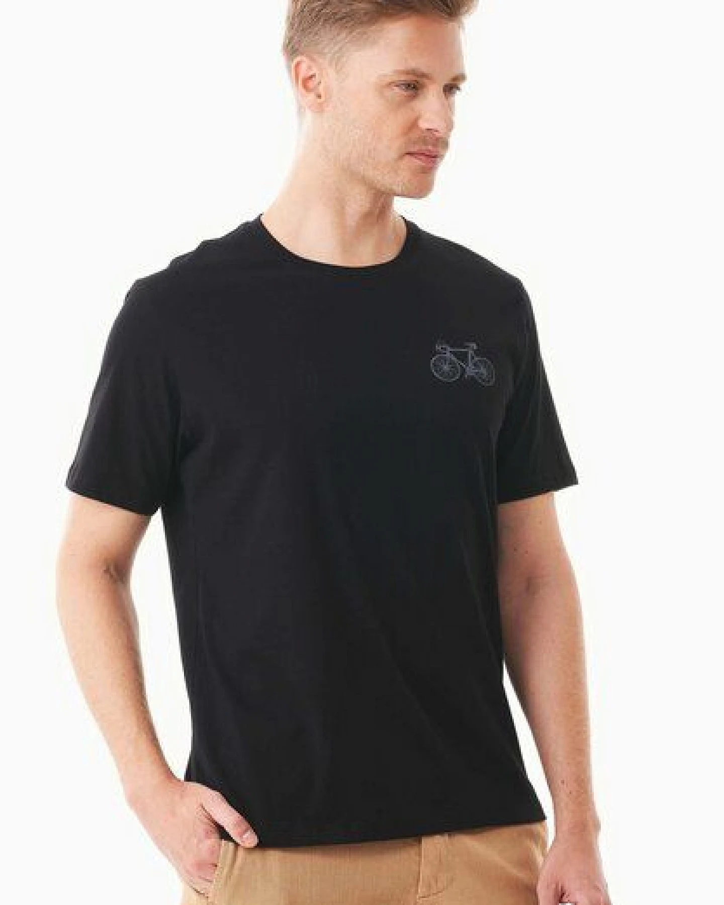 ORGANICATION T-Shirt aus Bio-Baumwolle mit Fahrrad-Print – Ansicht 3