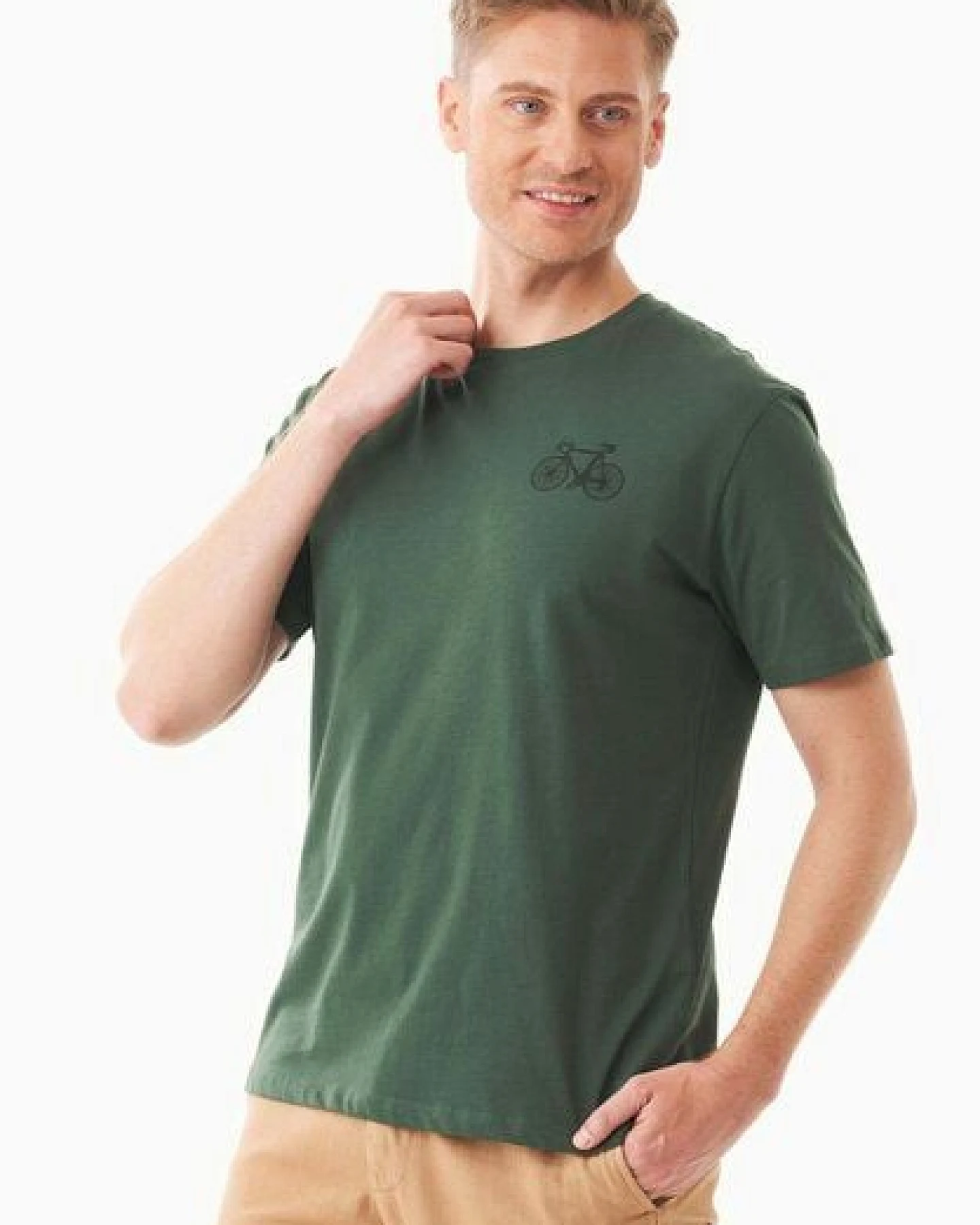 ORGANICATION T-Shirt aus Bio-Baumwolle mit Fahrrad-Print – Ansicht 4