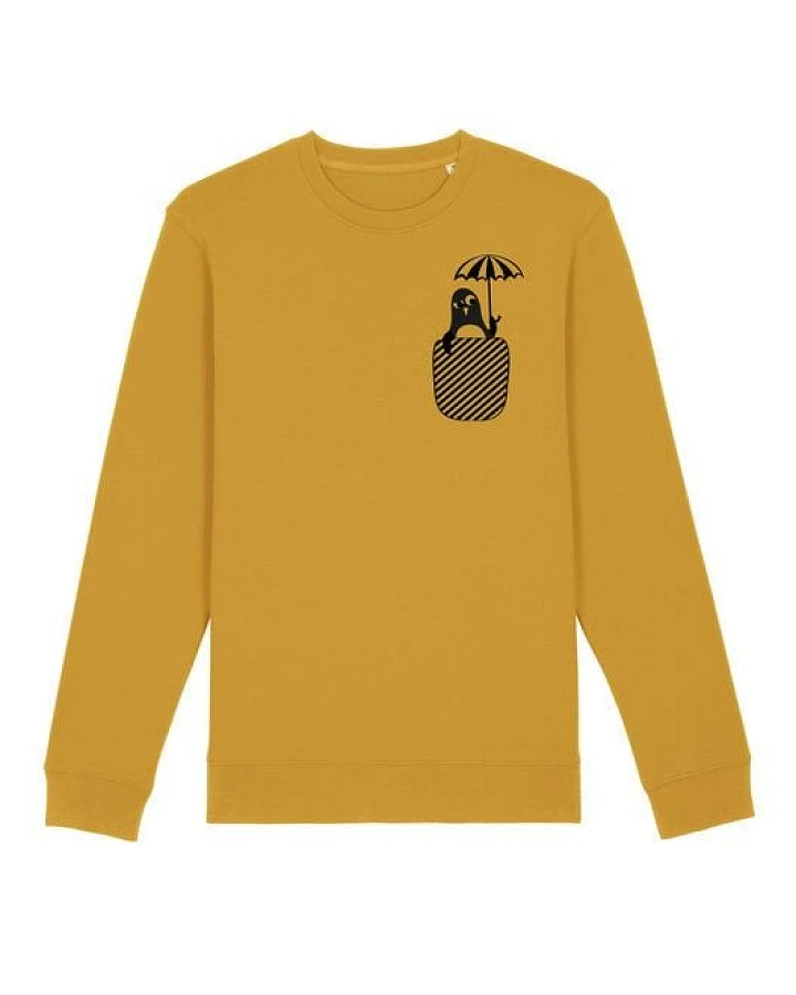 päfjes Pinguin Paul mit Schirm - Fair Wear Unisex Sweater - Gelb