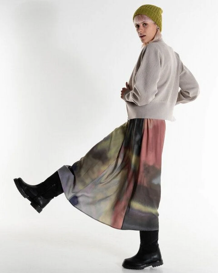 Alma & Lovis Maxi-Rock mit Allover-Print aus Viskose (LENZING ECOVERO)