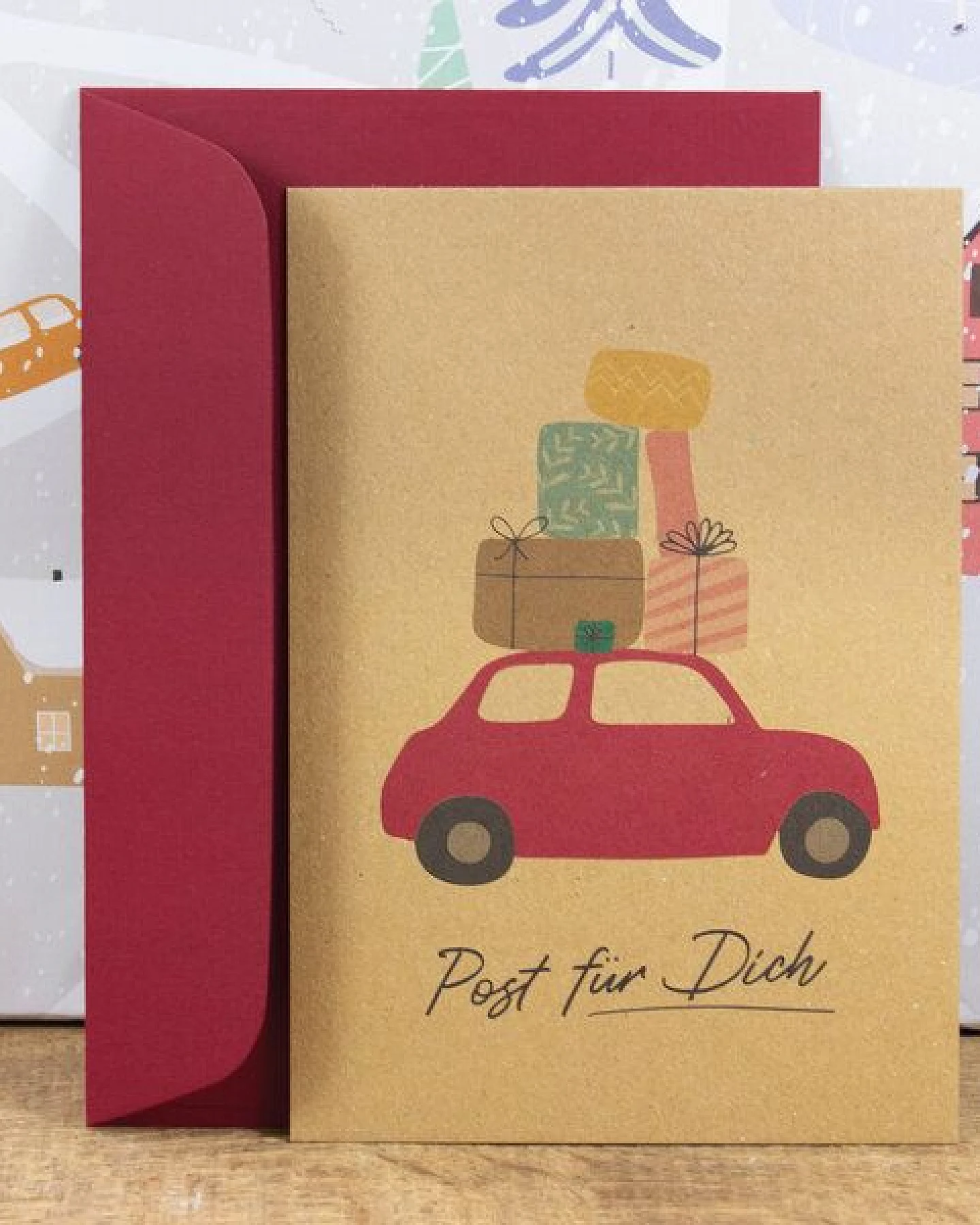Bow & Hummingbird Postkarte Post für Dich (mit Auto), wahlweise mit Briefumschlag – Ansicht 2