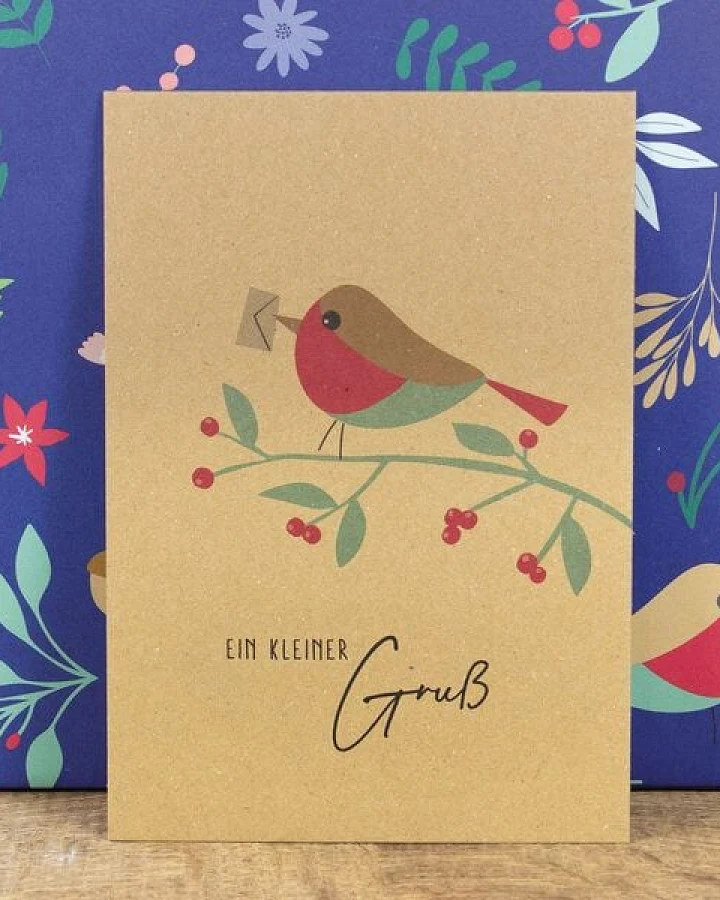 Bow & Hummingbird Postkarte Ein kleiner Gruß, wahlweise mit Briefumschlag