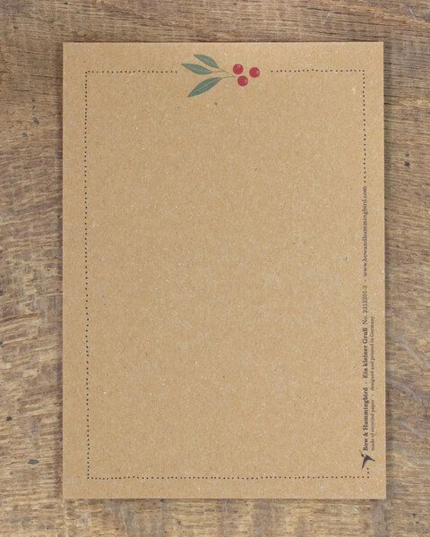 Bow & Hummingbird Postkarte Ein kleiner Gruß, wahlweise mit Briefumschlag – Ansicht 2