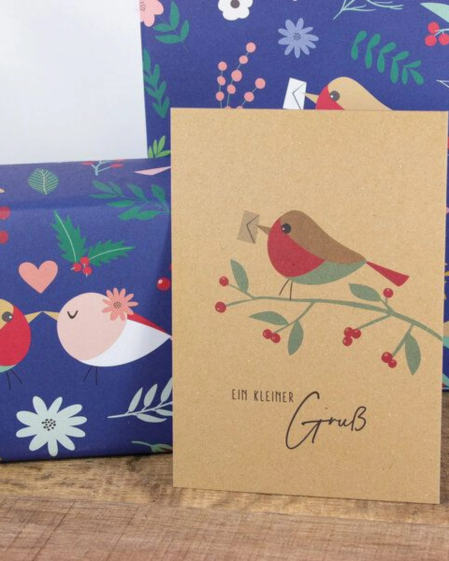 Bow & Hummingbird Postkarte Ein kleiner Gruß, wahlweise mit Briefumschlag – Ansicht 3