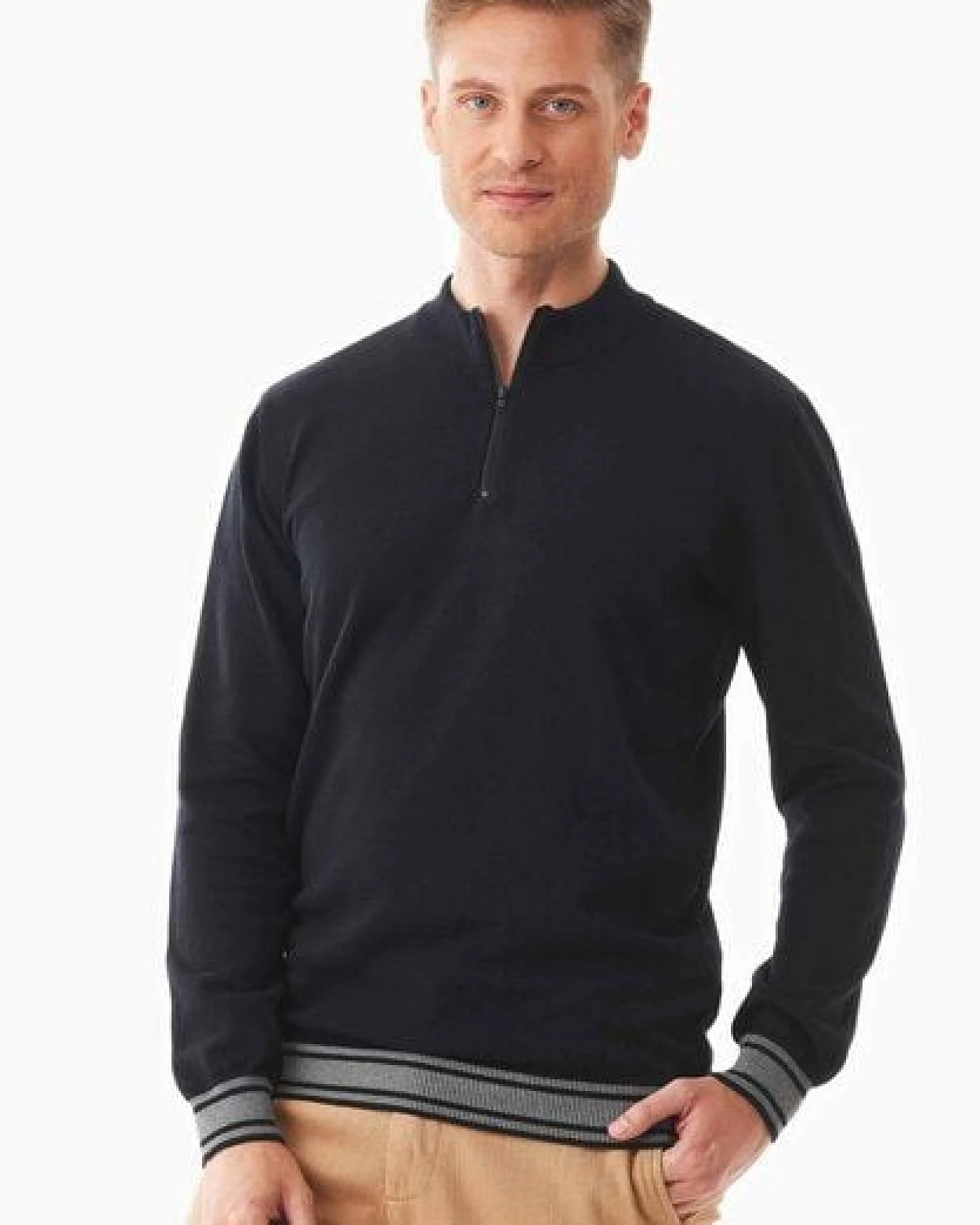ORGANICATION Pullover aus Bio-Baumwolle mit Troyerkragen – Ansicht 4