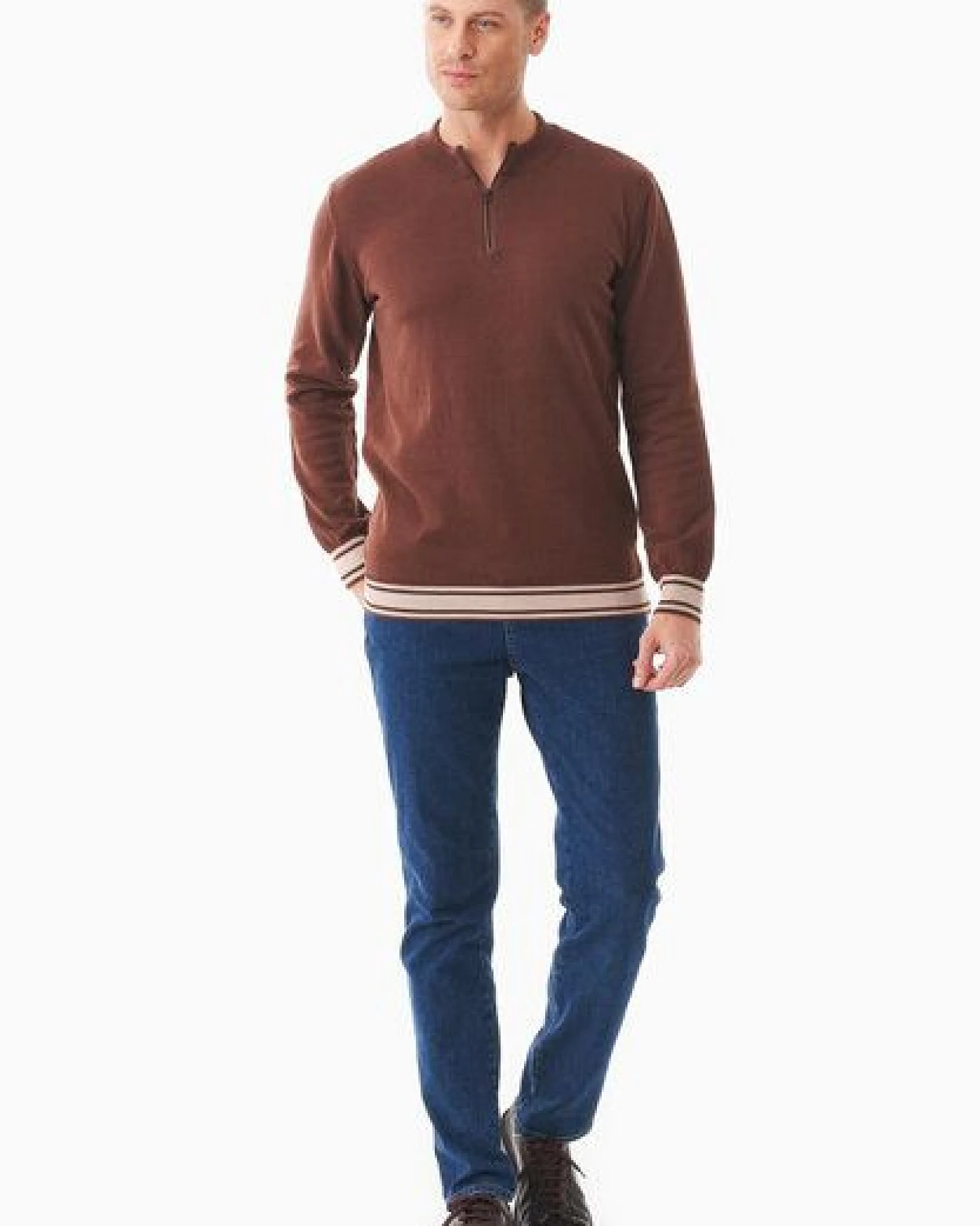 ORGANICATION Pullover aus Bio-Baumwolle mit Troyerkragen – Ansicht 2