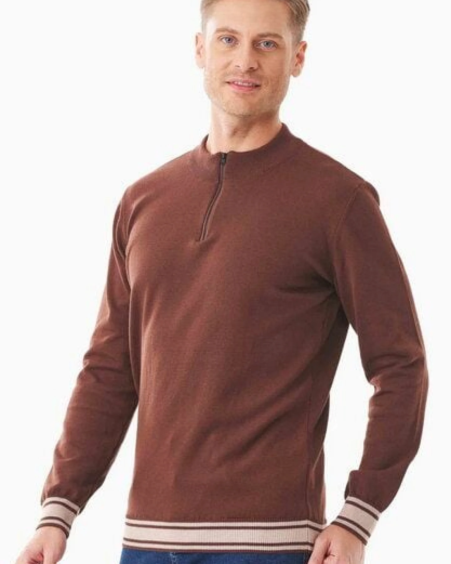 ORGANICATION Pullover aus Bio-Baumwolle mit Troyerkragen – Ansicht 4