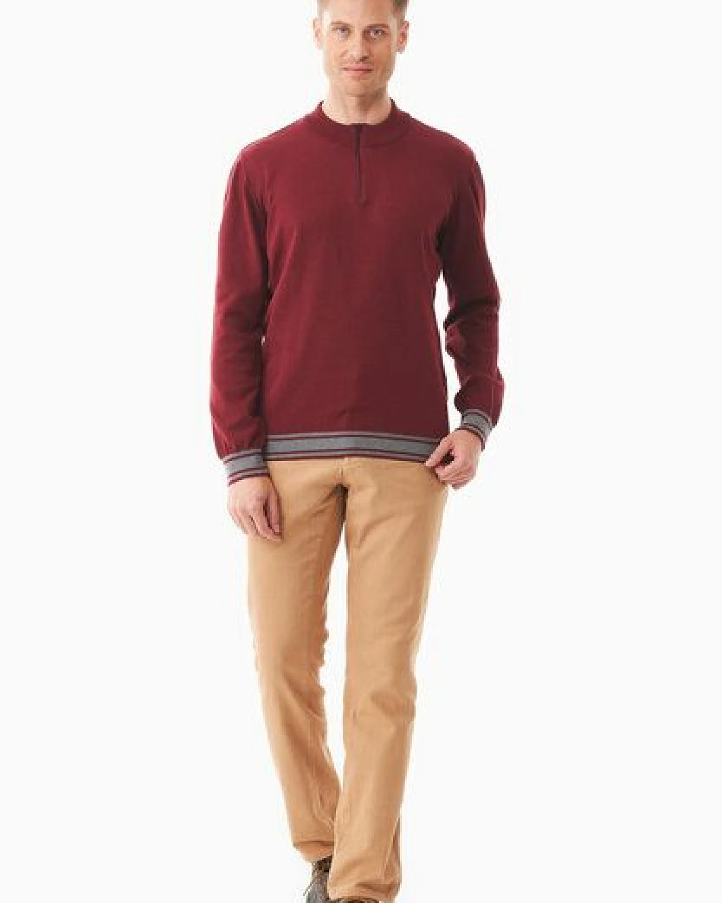 ORGANICATION Pullover aus Bio-Baumwolle mit Troyerkragen – Ansicht 2