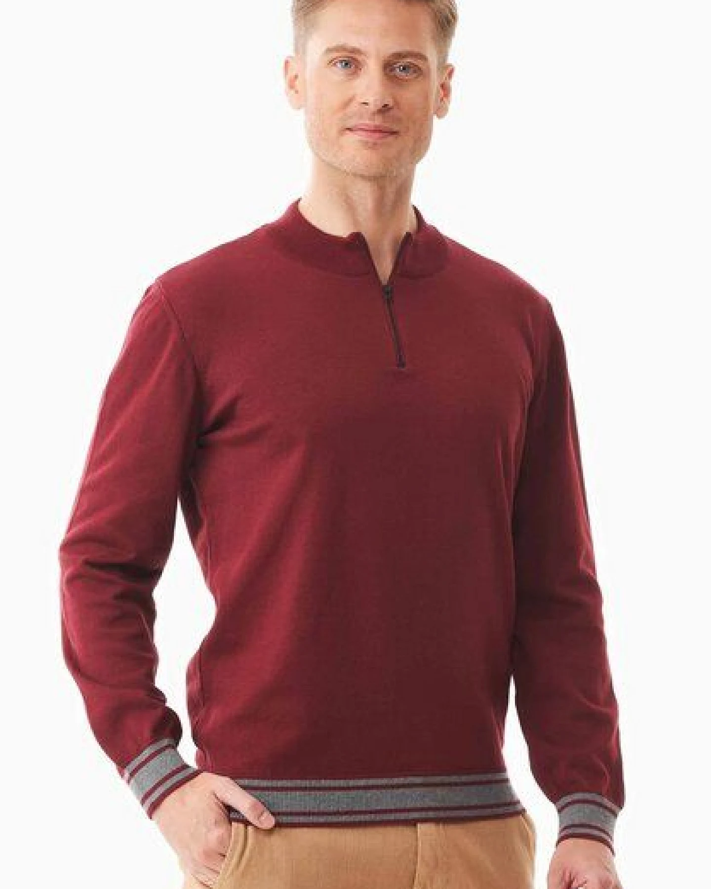 ORGANICATION Pullover aus Bio-Baumwolle mit Troyerkragen – Ansicht 3