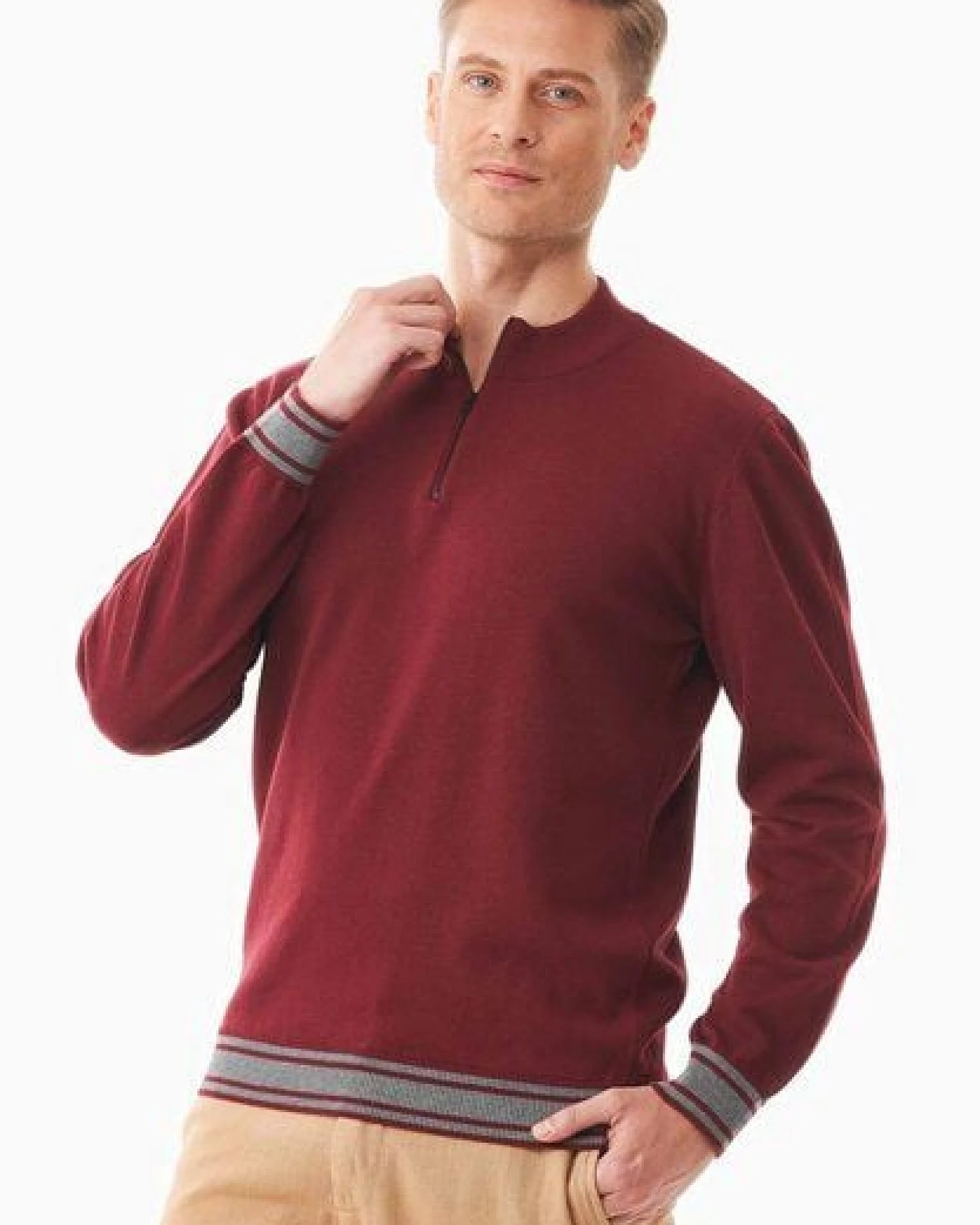 ORGANICATION Pullover aus Bio-Baumwolle mit Troyerkragen – Ansicht 4