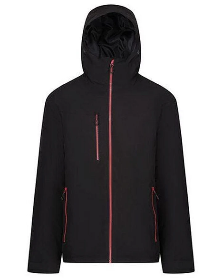 Regatta Professional Herren Wasserdichte gefütterte Softshelljacke mit Kapuze Recycled kontrastfarbene Reißverschlüsse