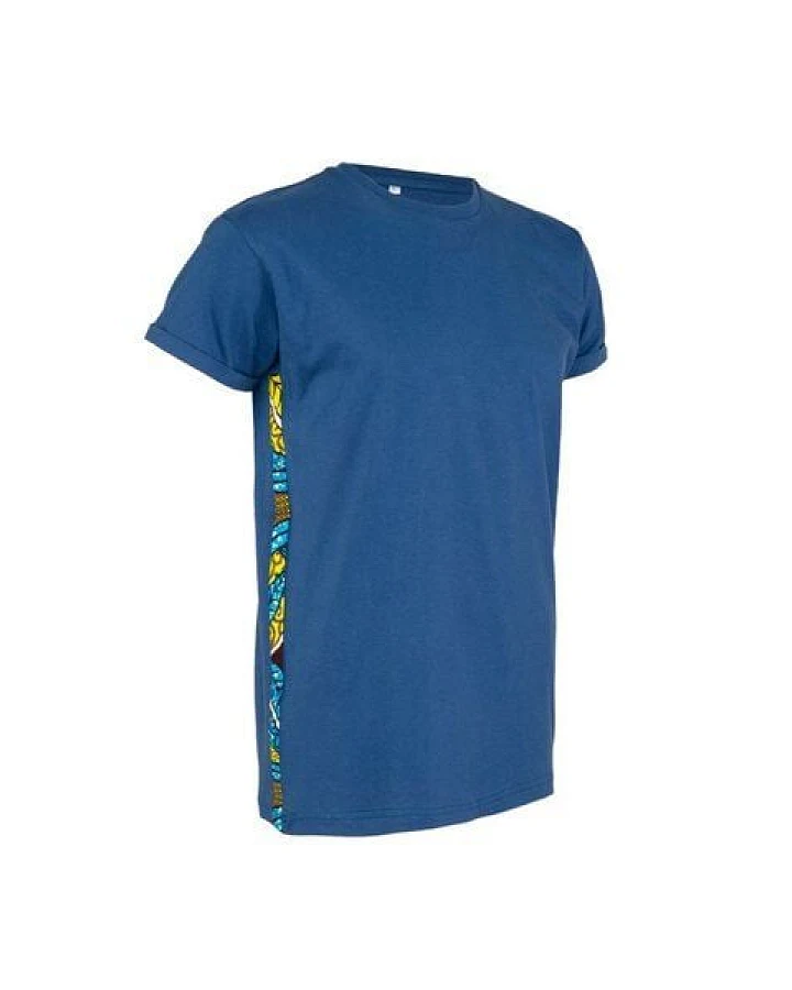 Maishameanslife Bio Kitenge Shirt - Men - Blau/Grün/Schwarz/Weiß