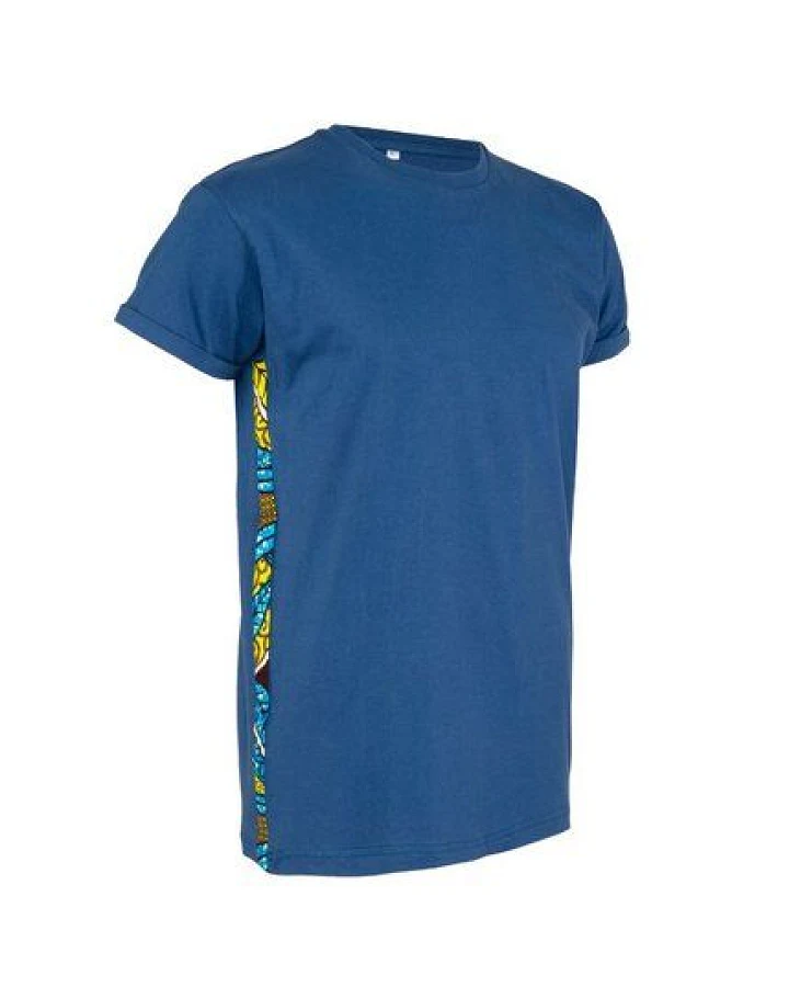 Maishameanslife Bio Kitenge Shirt - Men - Blau/Grün/Schwarz/Weiß