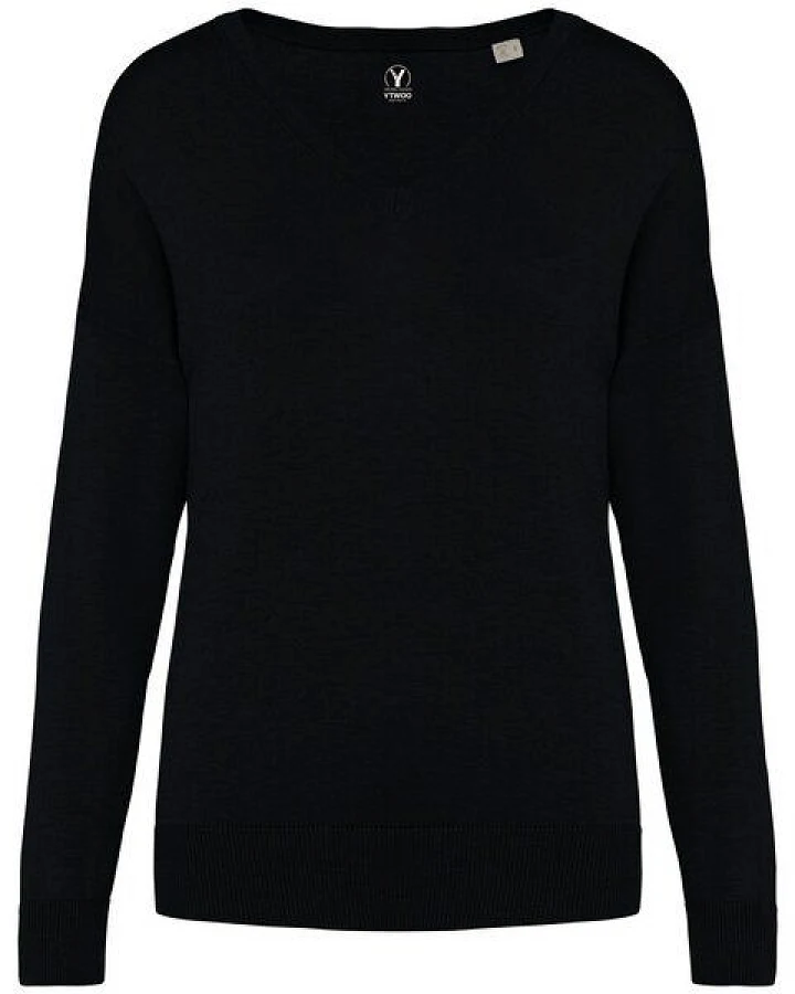 YTWOO Damenpullover mit V-Ausschnitt aus Bio-Baumwolle und Lyocell TENCEL