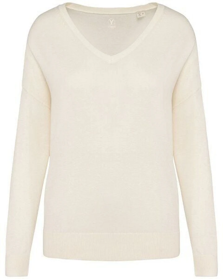 YTWOO Damenpullover mit V-Ausschnitt aus Bio-Baumwolle und Lyocell TENCEL