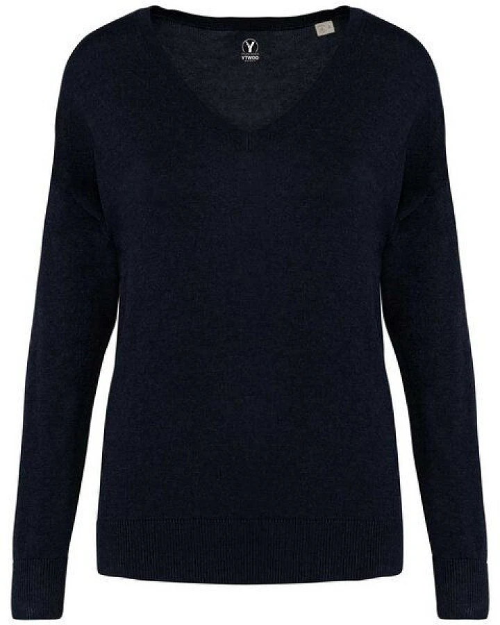 YTWOO Damenpullover mit V-Ausschnitt aus Bio-Baumwolle und Lyocell TENCEL