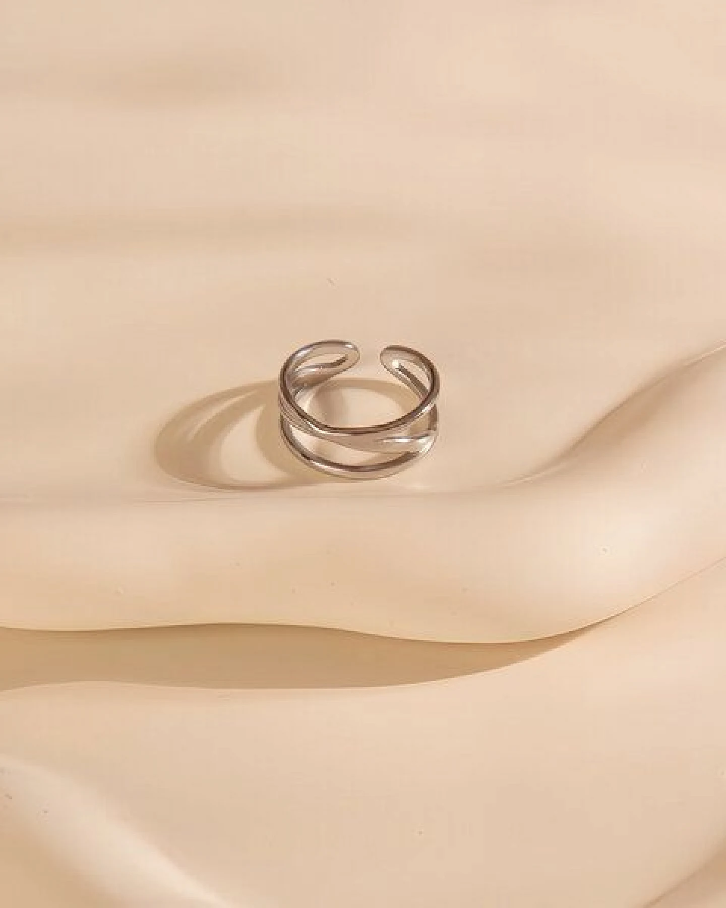Größenverstellbarer BOHO Triple Ring ca. Ø 17 - 19mm von Elektropulli – Ansicht 2