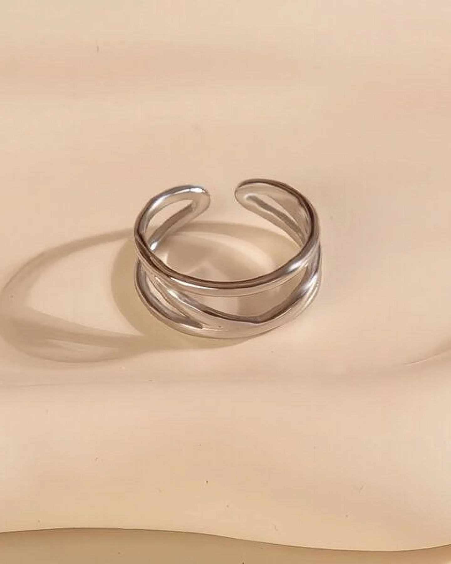 Größenverstellbarer BOHO Triple Ring ca. Ø 17 - 19mm von Elektropulli – Ansicht 3