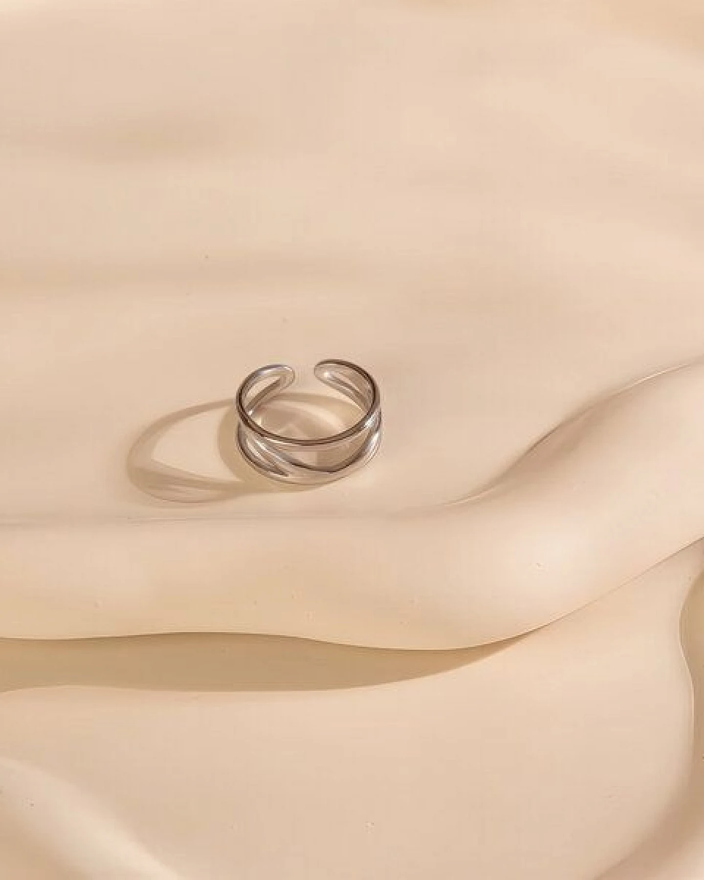 Größenverstellbarer BOHO Triple Ring ca. Ø 17 - 19mm von Elektropulli – Ansicht 4