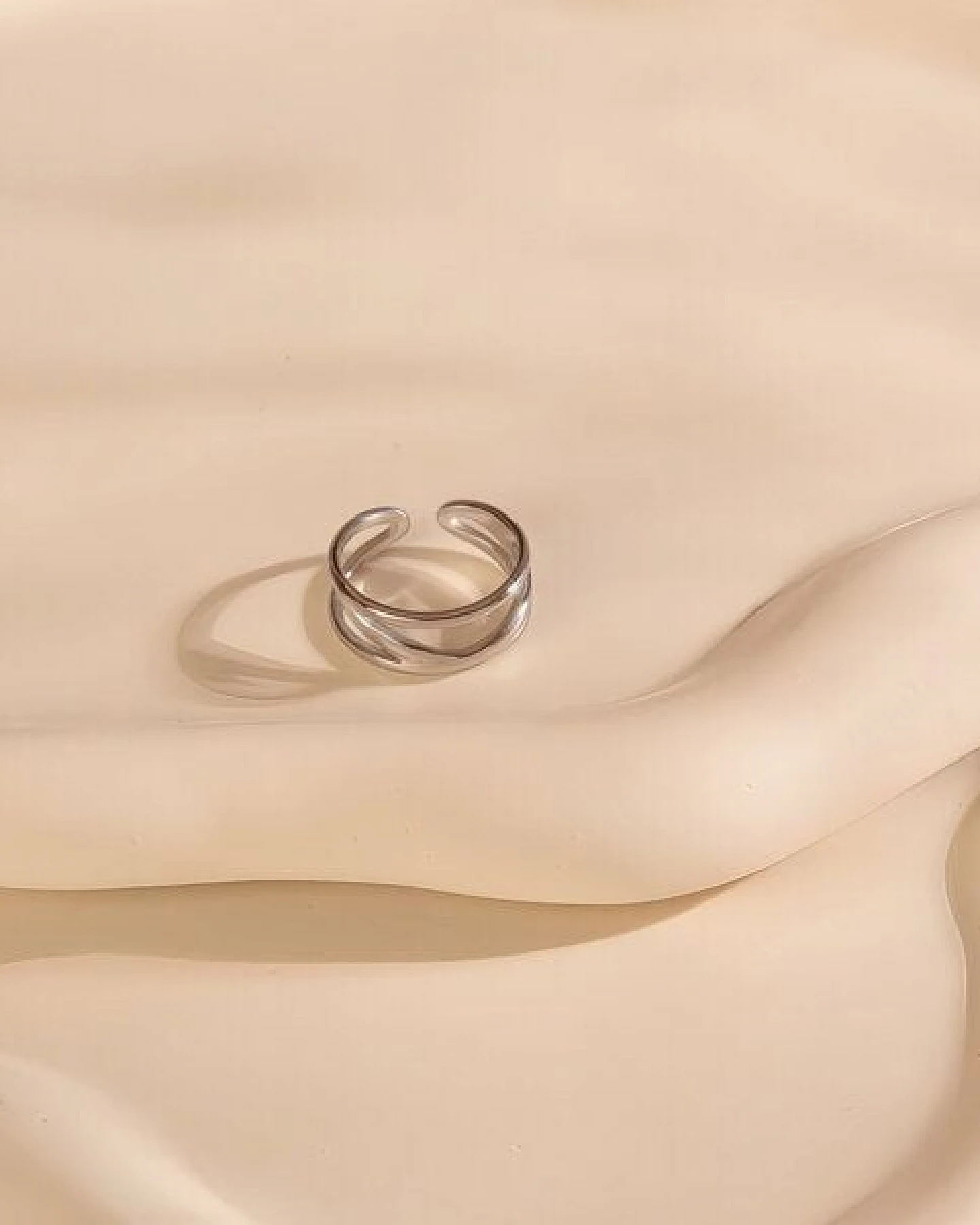 Größenverstellbarer BOHO Triple Ring ca. Ø 17 - 19mm von Elektropulli – Ansicht 4