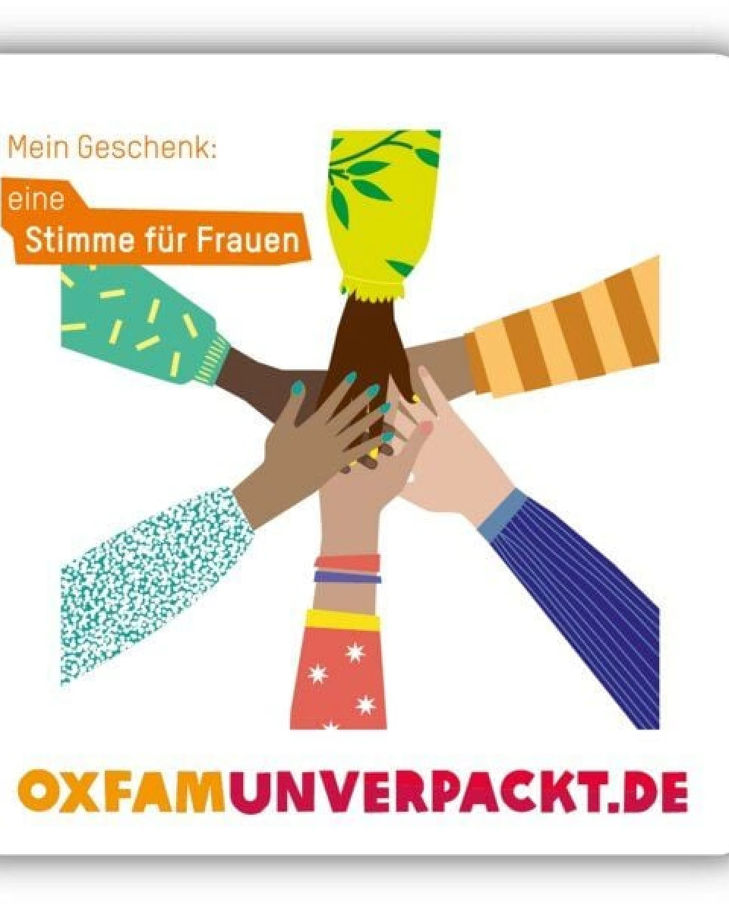 OxfamUnverpackt Spenden-Geschenk "Frauenpower" (Weihnachtskarte mit Magnet) – Ansicht 3