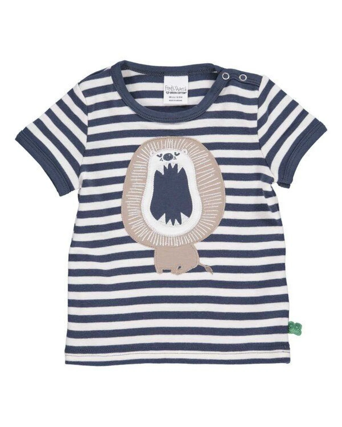 Fred's World by Green Cotton "Green Cotton" Streifen-T-Shirt blau/weiß Löwe – Ansicht 2