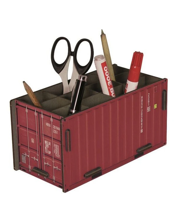 WERKHAUS Container Stiftebox - rot - aus Holz