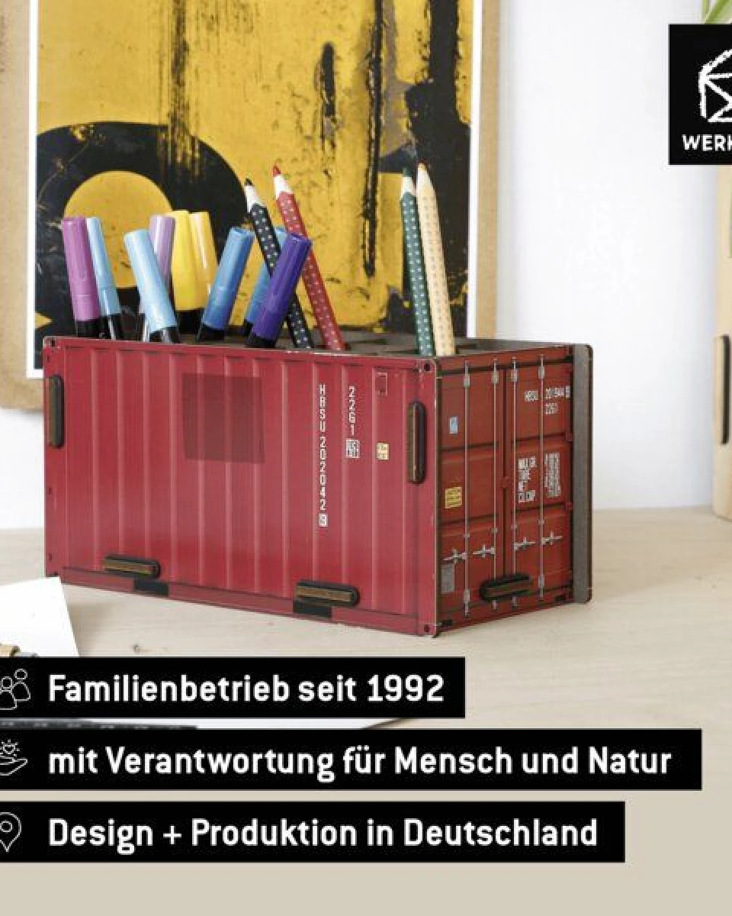 WERKHAUS Container Stiftebox - rot - aus Holz – Ansicht 2