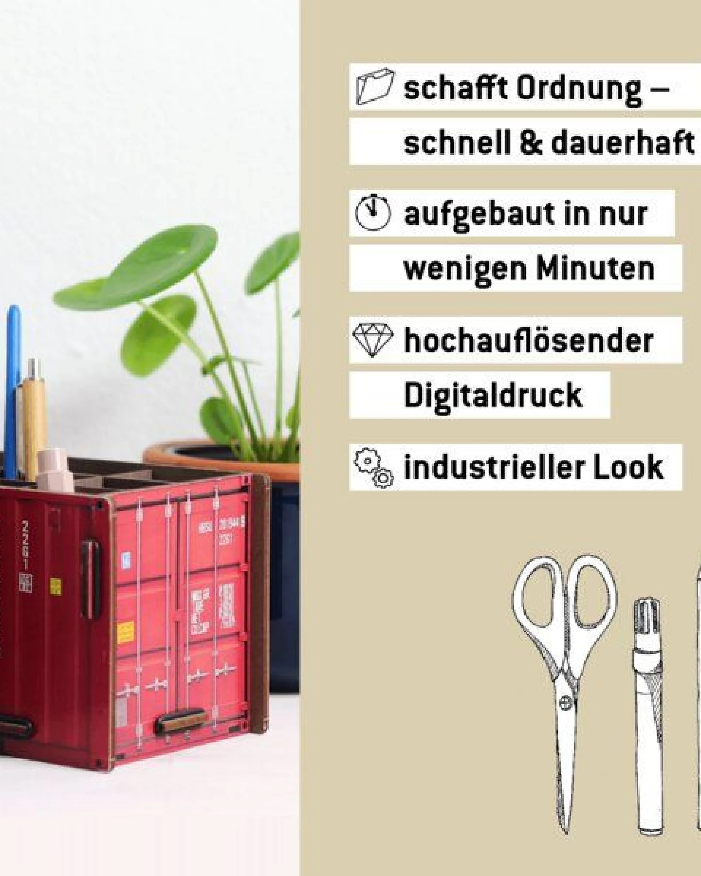 WERKHAUS Container Stiftebox - rot - aus Holz – Ansicht 4