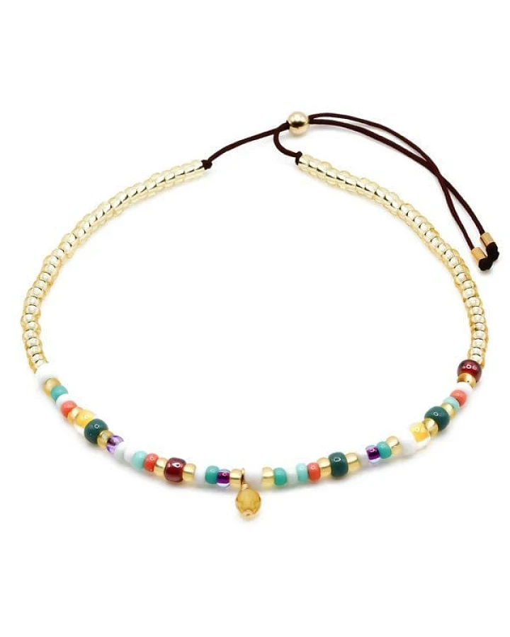 juni Zartes Boho Perlenarmband "Springtime Golden"