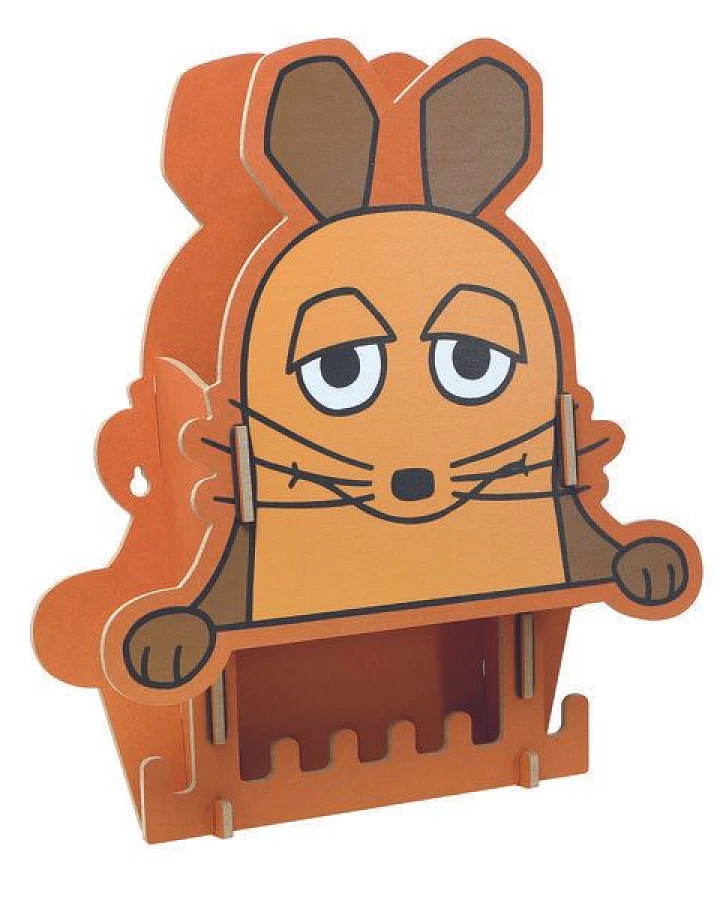 WERKHAUS Kindergarderobe Maus Orange aus Holz