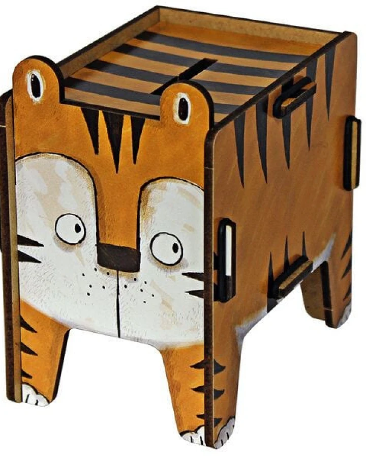 WERKHAUS Spardose Vierbeiner - Tiger aus Holz