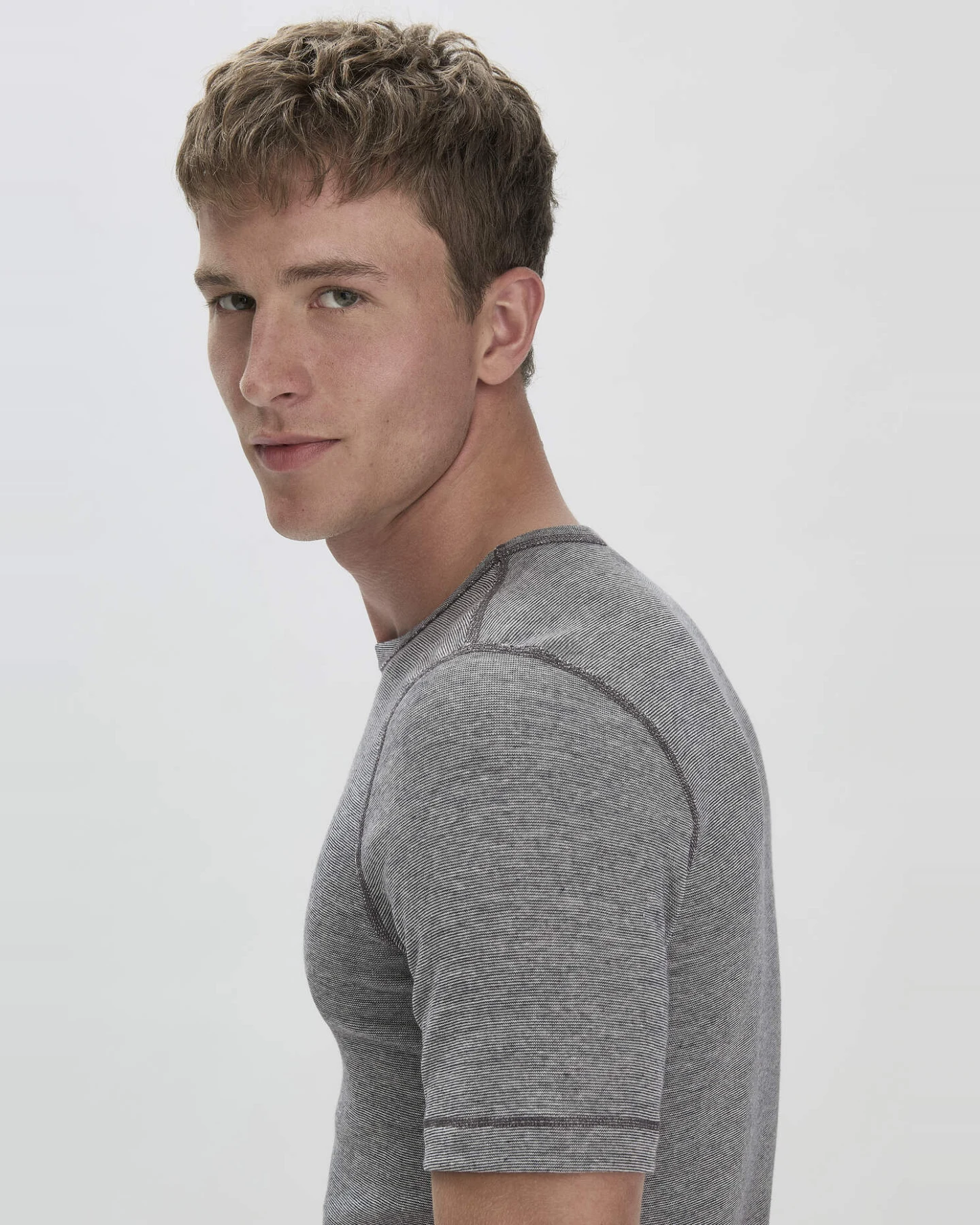 hessnatur Herren T-Shirt PURE FUNCTION mit Bio-Merinowolle und Seide - grau - Größe 6 = L – Ansicht 2
