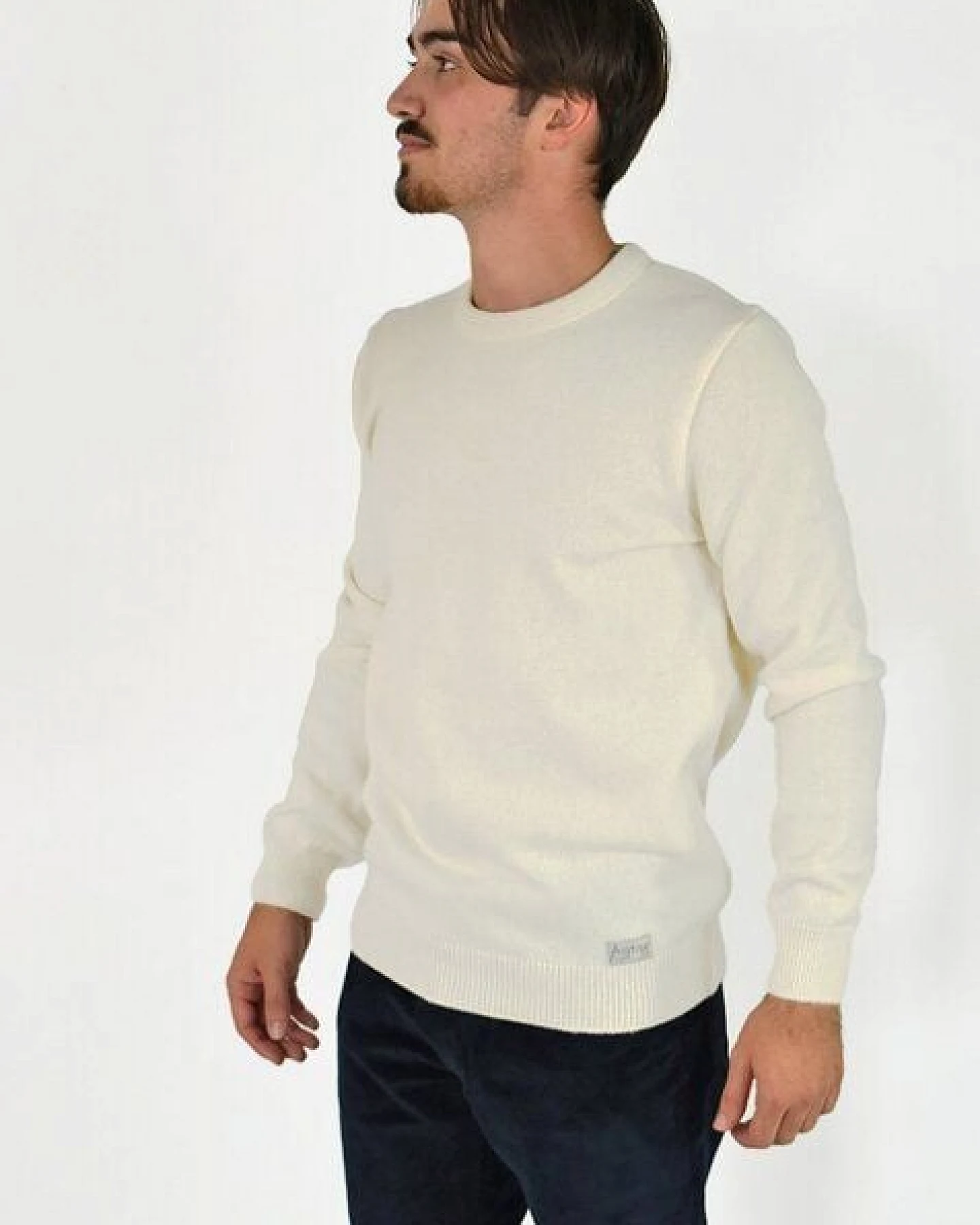 Aatise Rundhals Herrenpullover Zyclos aus recycelter Wolle – Ansicht 2