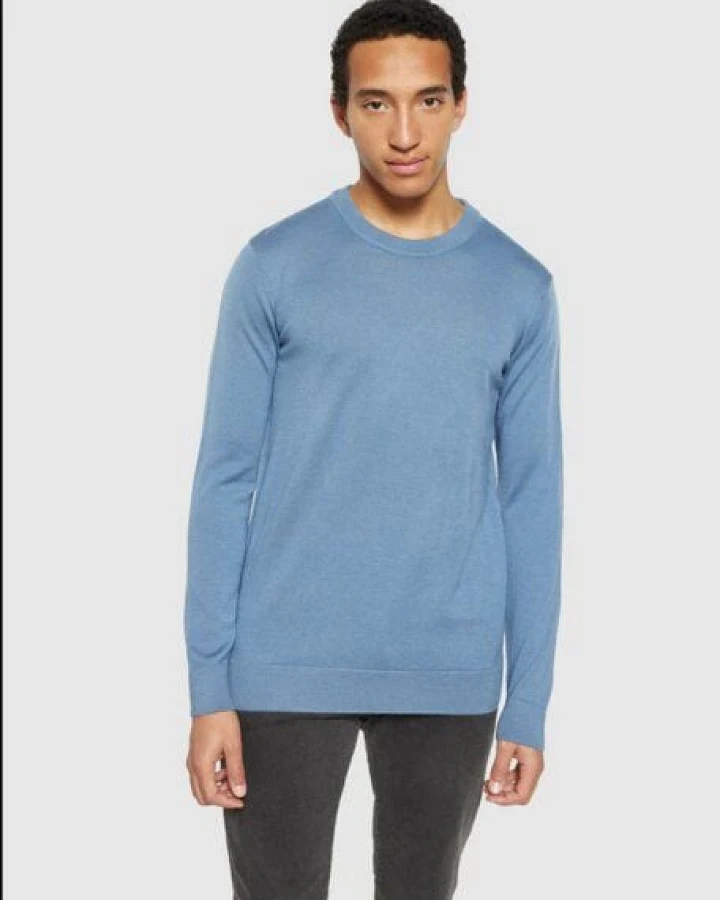 Produktseite: KnowledgeCotton Apparel Regular merino knit crew neck - aus Merino-Wolle
