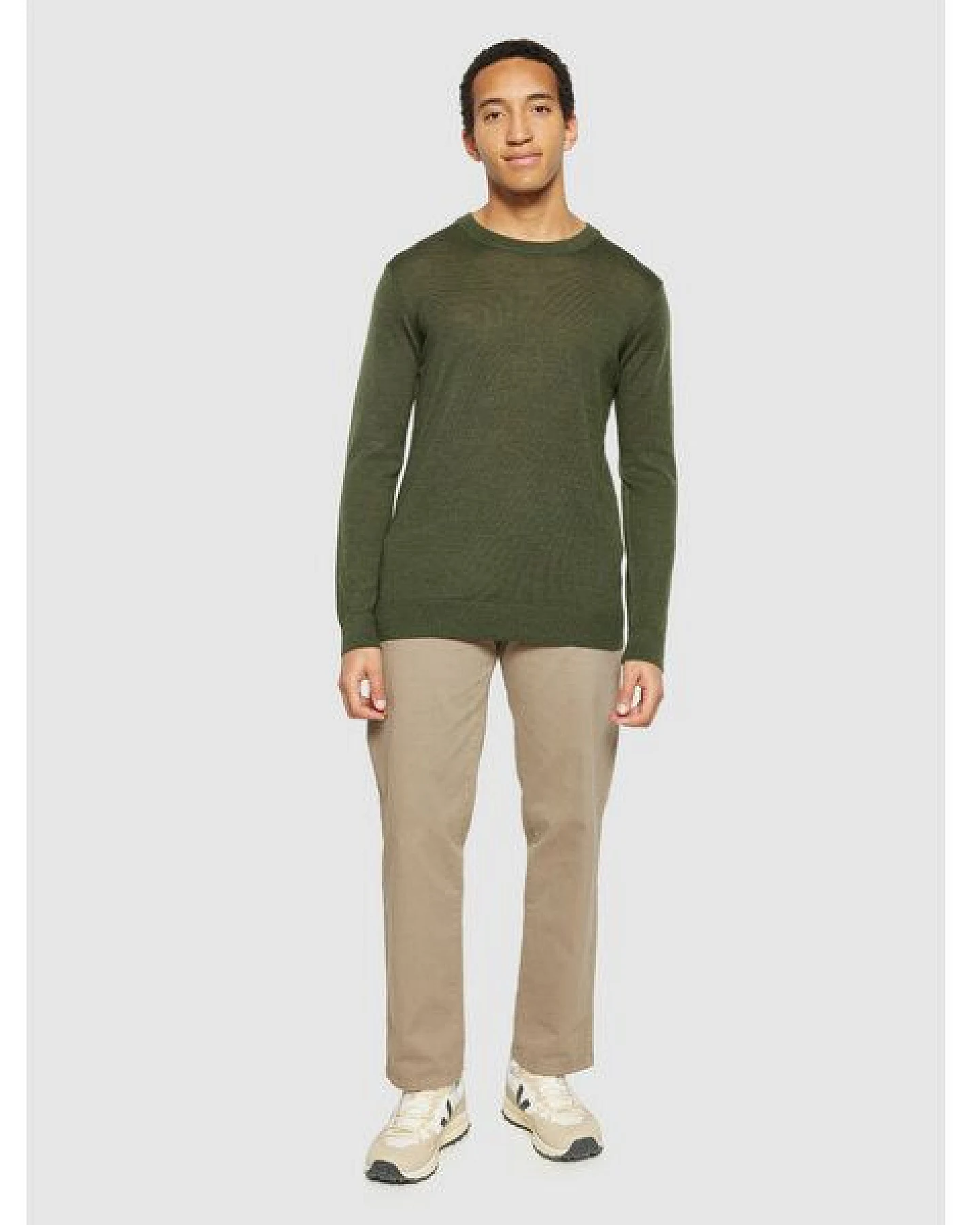 KnowledgeCotton Apparel Regular merino knit crew neck - aus Merino-Wolle – Ansicht 3