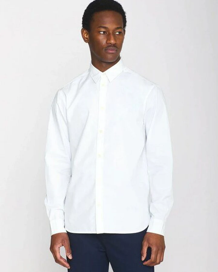 KnowledgeCotton Apparel Hemd - ALF regular crispy cotton shirt - aus Bio-Baumwolle
