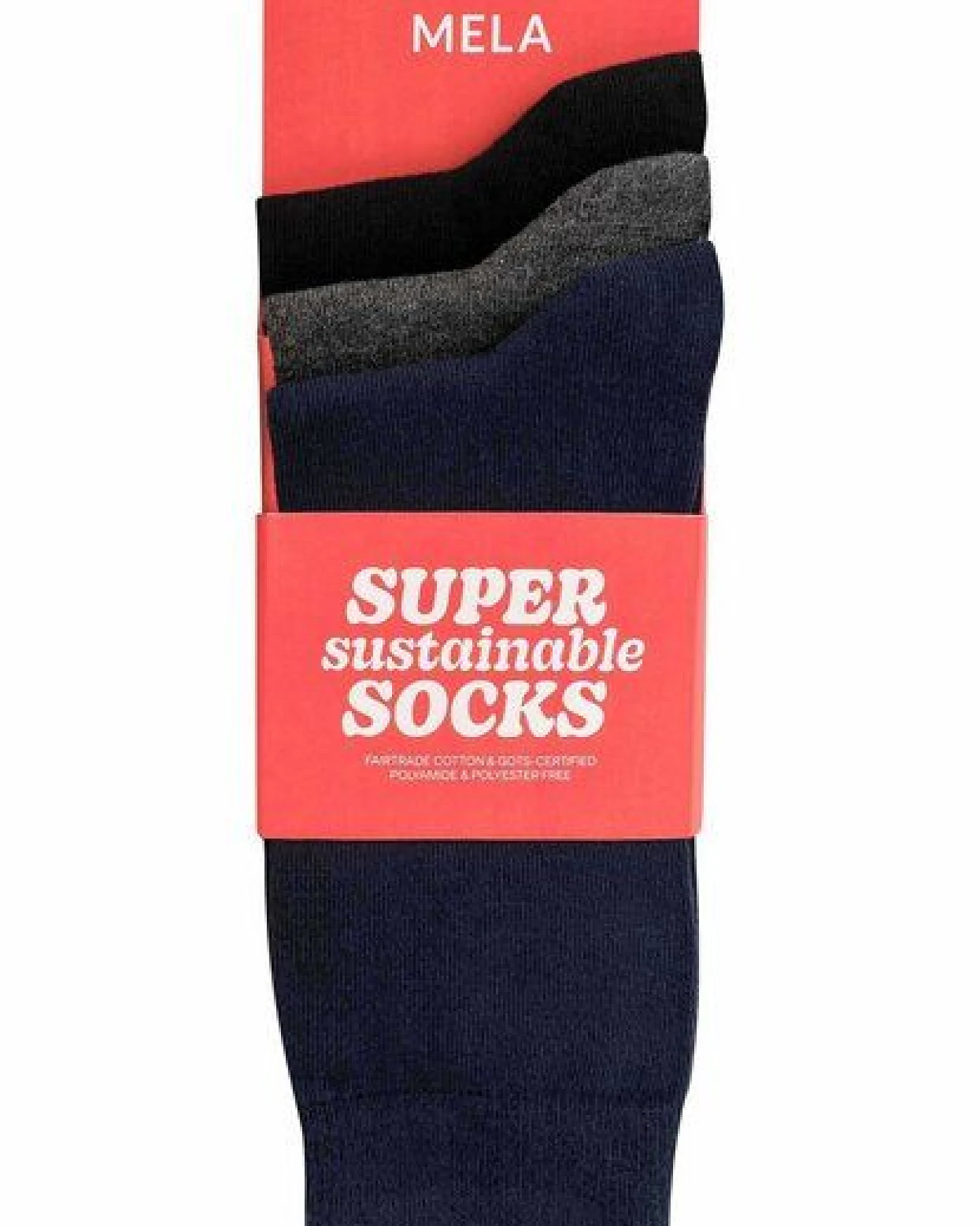 MELA Basic Socken 3 Paare aus 100% Bio-Baumwolle – Ansicht 2